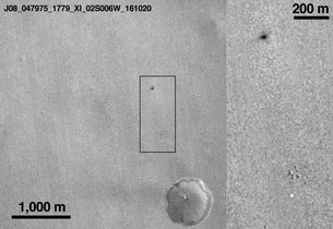 Exomars - image de Schiaparelli par MRO après l&#039;atterrissage