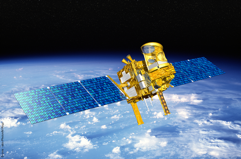 Le satellite Megha-Tropiques sera placé sur une orbite circulaire à 867 km d&#039;altitude. Crédits : CNES.